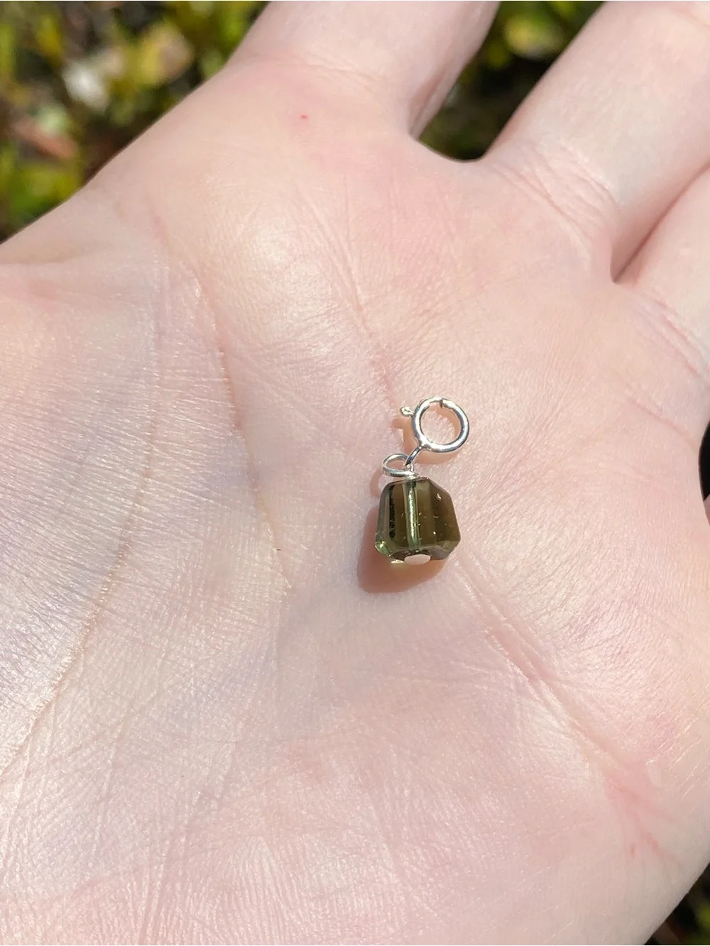 Natural Moldavite Charm or Tektite Pendant | Crystal Collector | S925